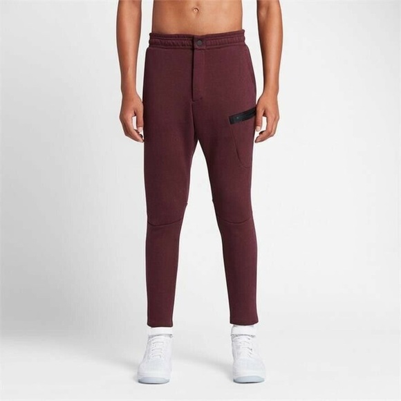 Nike Tech Fleece Joggers Mens size XL Burgundy Red - Picture 1 of 12